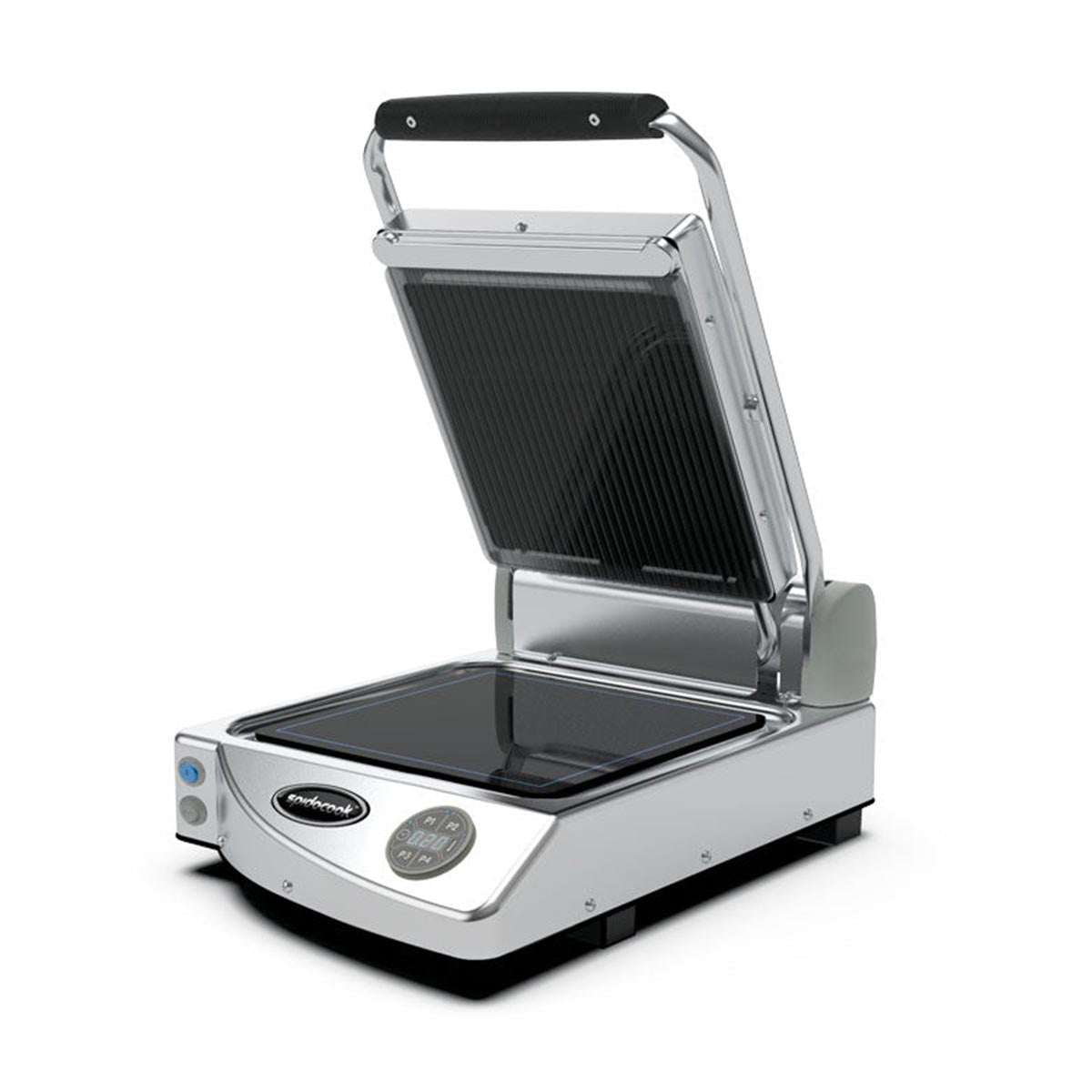 SP010ER-GB Spidocook Single Panini Grill Electronic Ribbed Top
