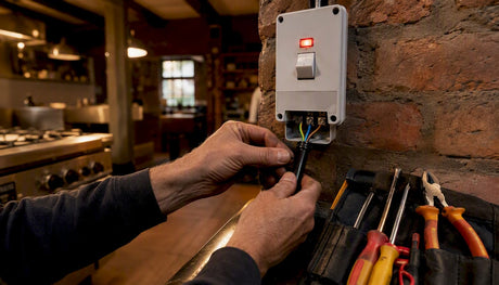 Electrician wiring cooker control unit
