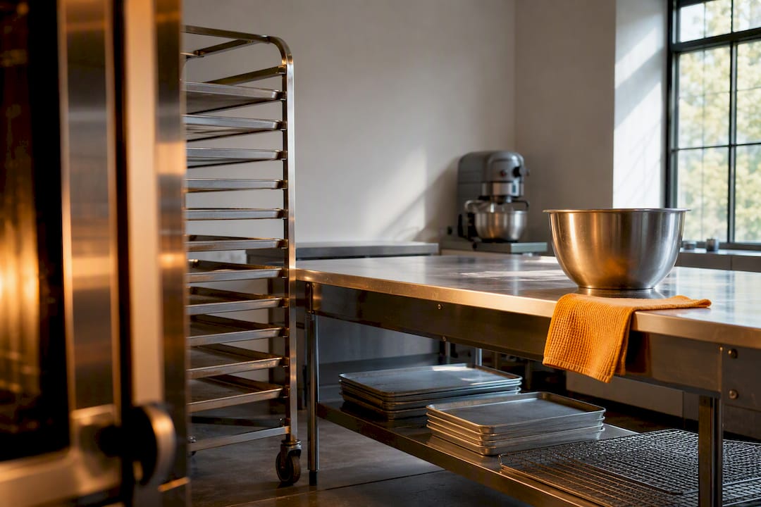 Bakery production equipment arranged for opening