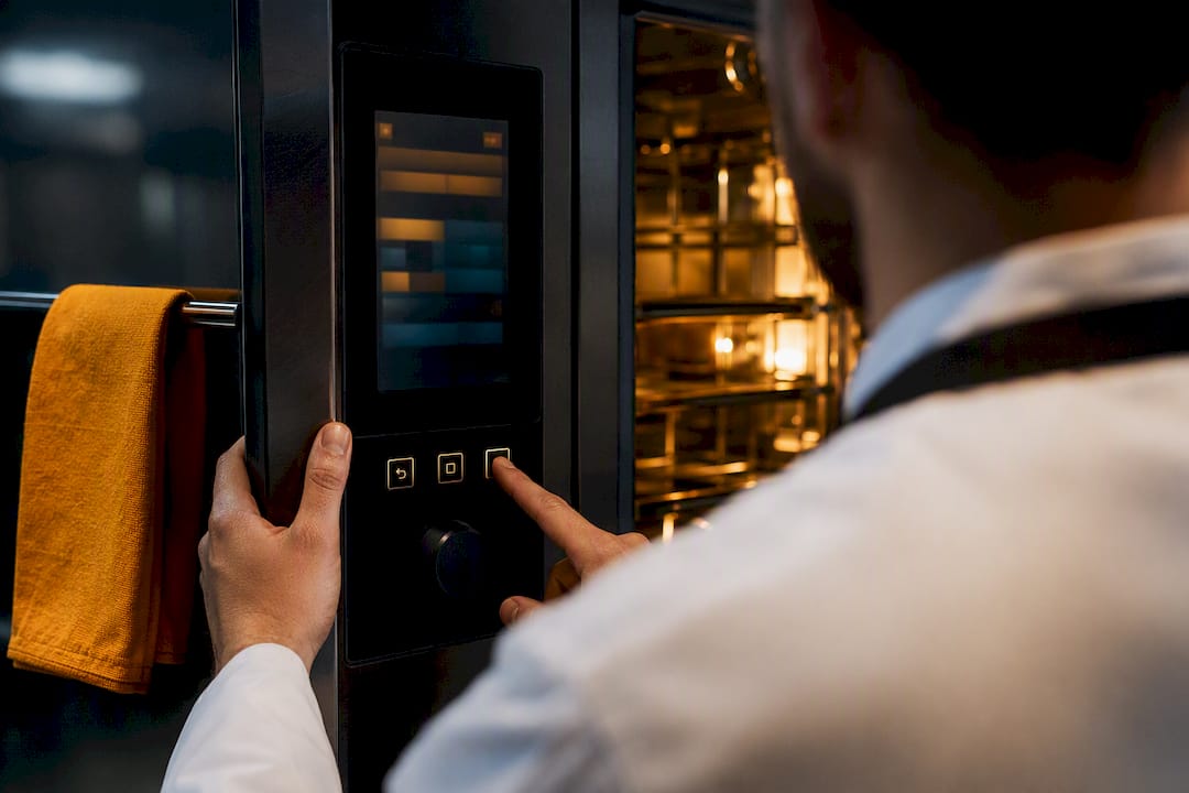 Chef saving a combi oven programme