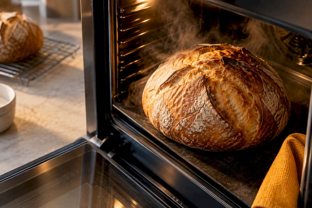 Bread rising in a steamy combi oven