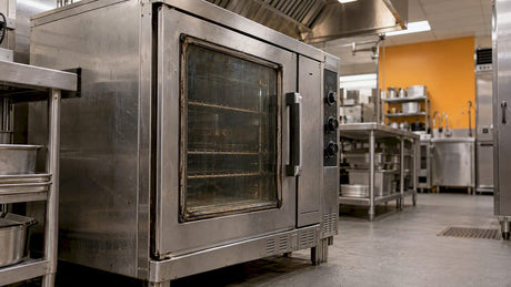 Older commercial oven showing everyday wear
