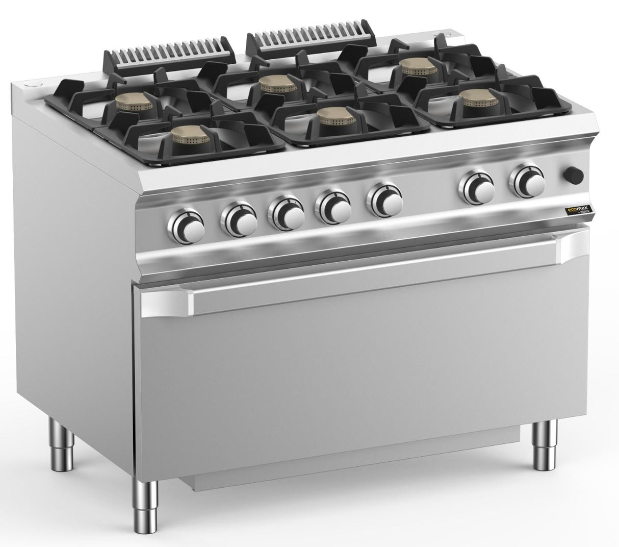 Hobart Ecomax HEFB711FGMXL 6 Burner Hob with Jumbo Oven