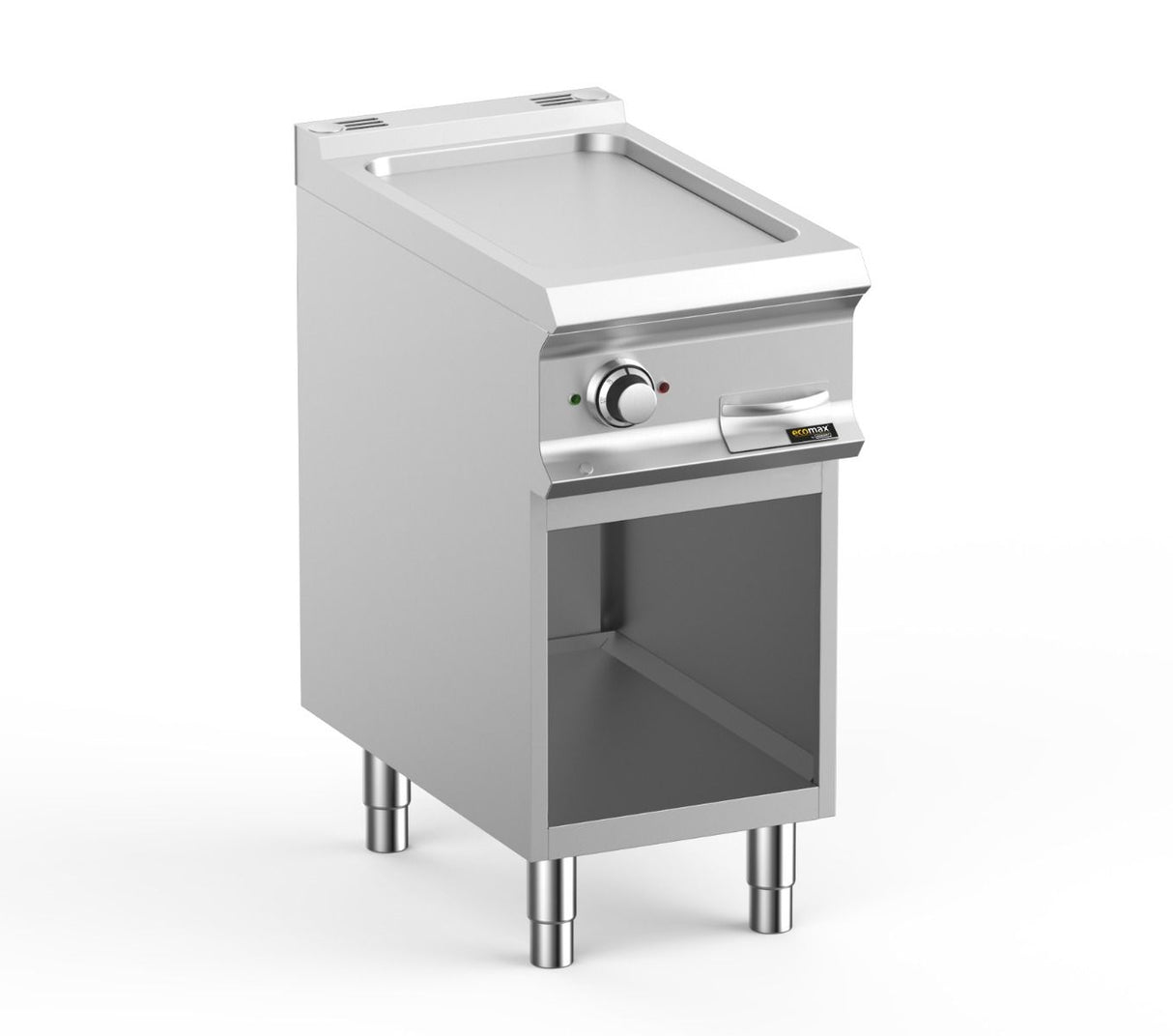 Hobart Ecomax HEFTBE74AL Smooth Griddle on Open Cupboard