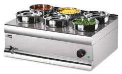 Lincat Silverlink 600 Electric Counter-top Bain Marie - Wet Heat - Round Pots - Base + 6 Pots - W 750 mm - 2.0 kW