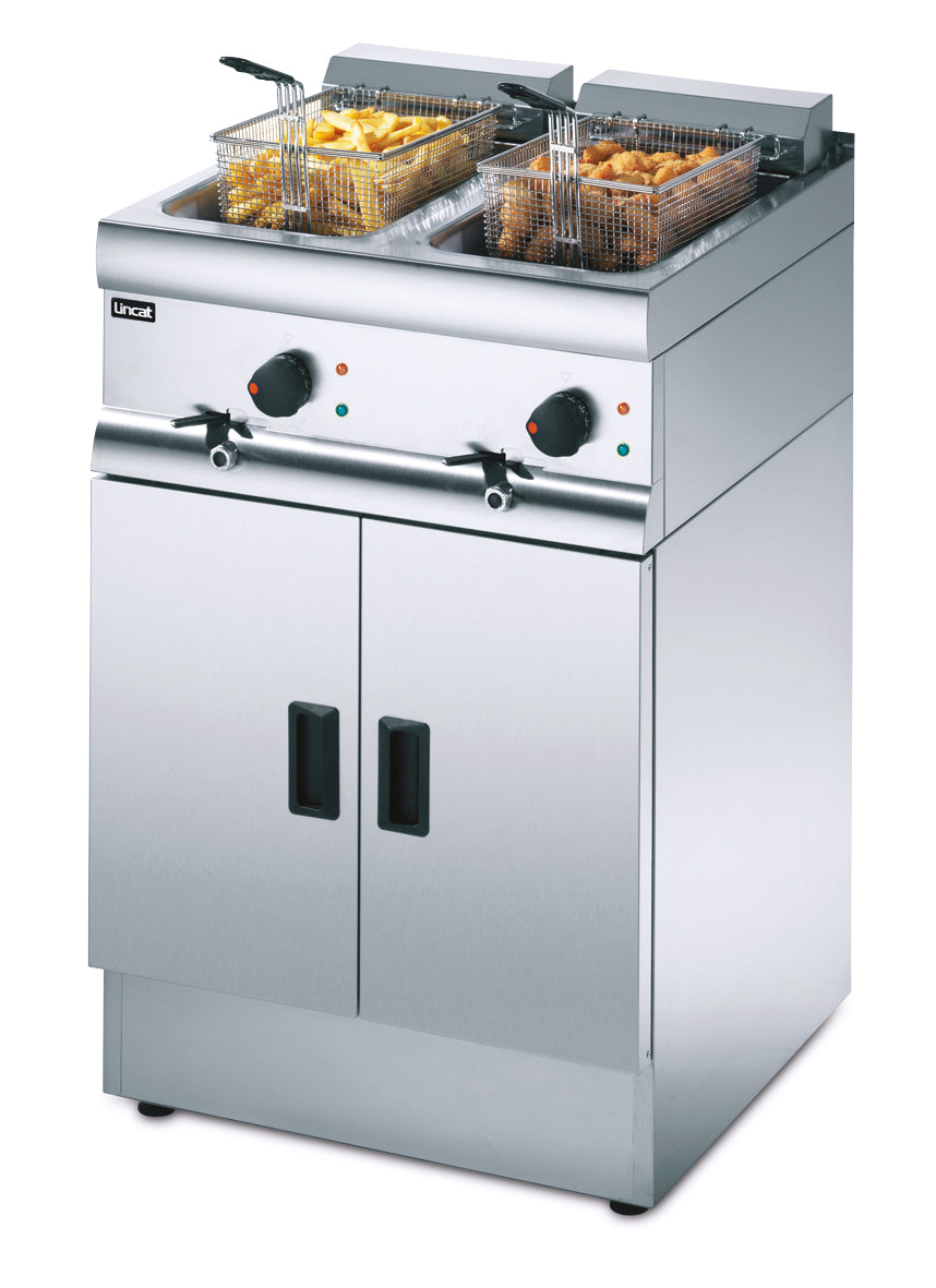 Lincat Silverlink 600 Electric Free-standing Twin Tank Fryer - 2 Baskets - W 600 mm - 2 x 6.0 kW