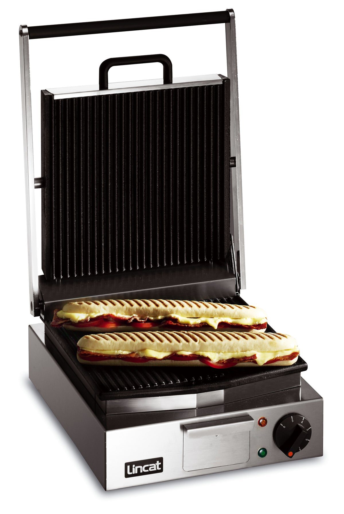 Lincat Lynx 400 Electric Counter-top Single Panini Grill - Ribbed Upper & Lower Plates - W 310 mm - 2.25 kW