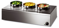 Lincat Lynx 400 Electric Counter-top Bain Marie - Wet Heat - inc. 3 x Round Pots - W 850 mm - 0.75 kW