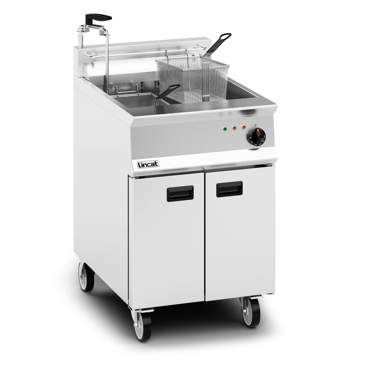 Lincat Opus 800 Electric Free-standing Single Tank Fryer with Pumped Filtration - 2 Baskets - W 600 mm - 22.0 kW