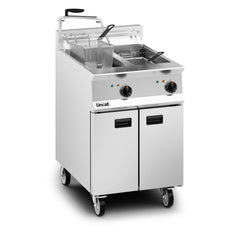 Lincat Opus 800 Electric Free-standing Twin Tank Fryer with Pumped Filtration - 2 Baskets - W 600 mm - 24.0 kW